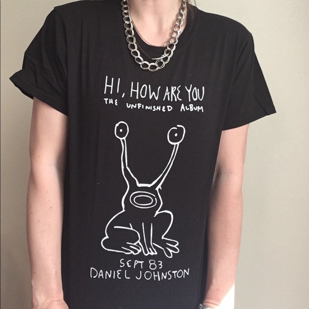 Daniel Johnston Black Tee Med 50/50